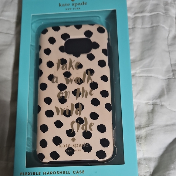 kate spade Other - Kate Spade Cream and Black Polka Dot Phone Case
